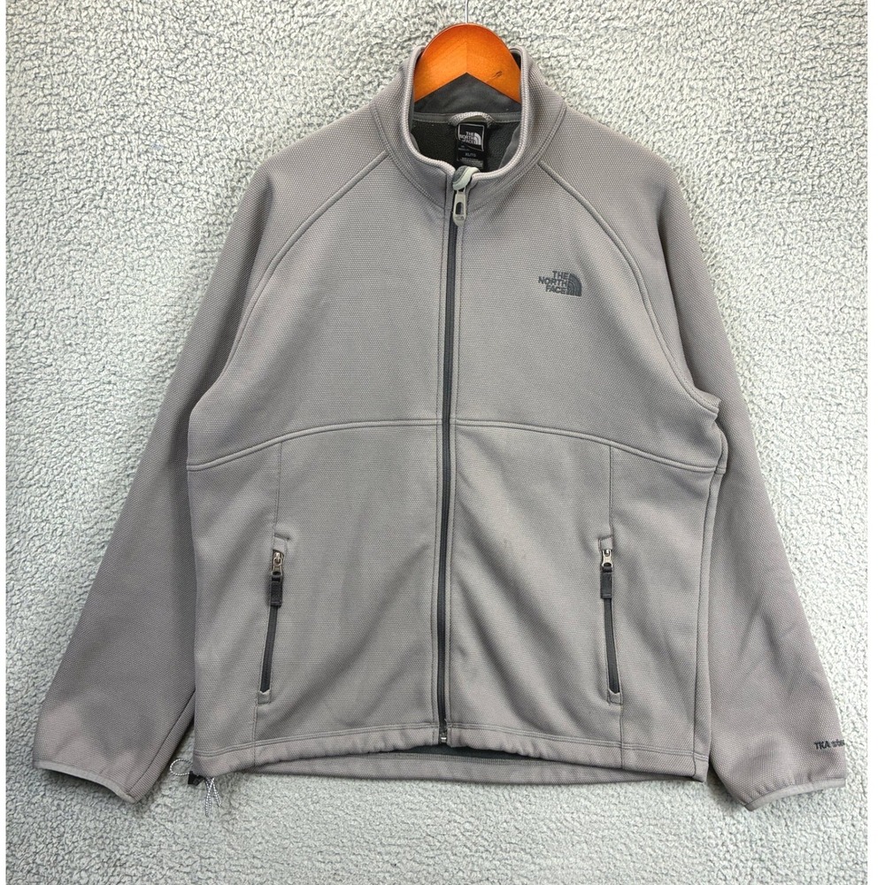 The North Face TKA Stealth Fleece Jacket Mens XL Gray Full Zip Warm Outdoor